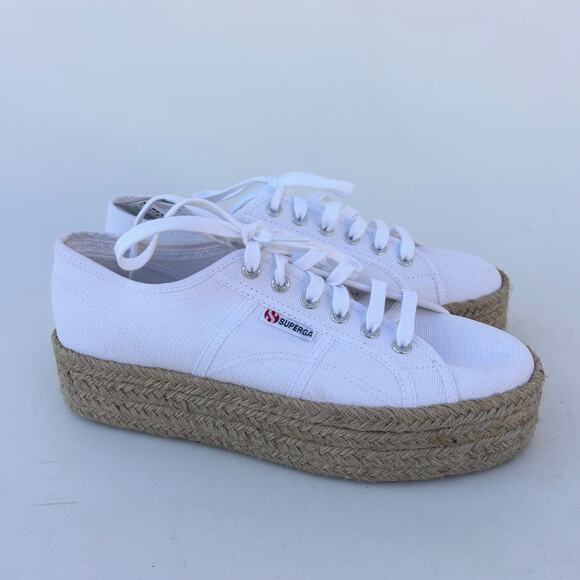 Superga 2790 Donna Rope White Platform Espadrilles Sneakers Shoes 9.5 Box - Picture 4 of 11